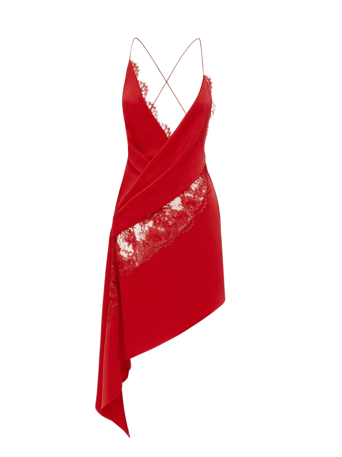 Kapitza Plunge Neck Lace Mini Dress sold by Mew Mews product image thumbnail 3