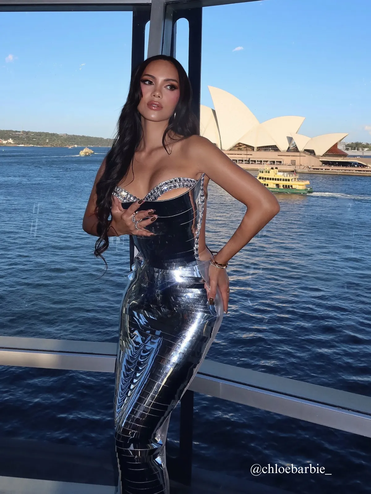 Eadward Strapless Metallic Midi Dress In Silver sold by Mew Mews product image thumbnail 4