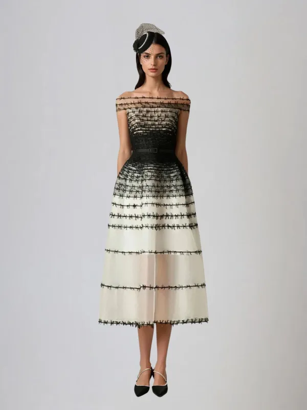 Joltron Ombre Off Shoulder Maxi Dress made by Mew Mews