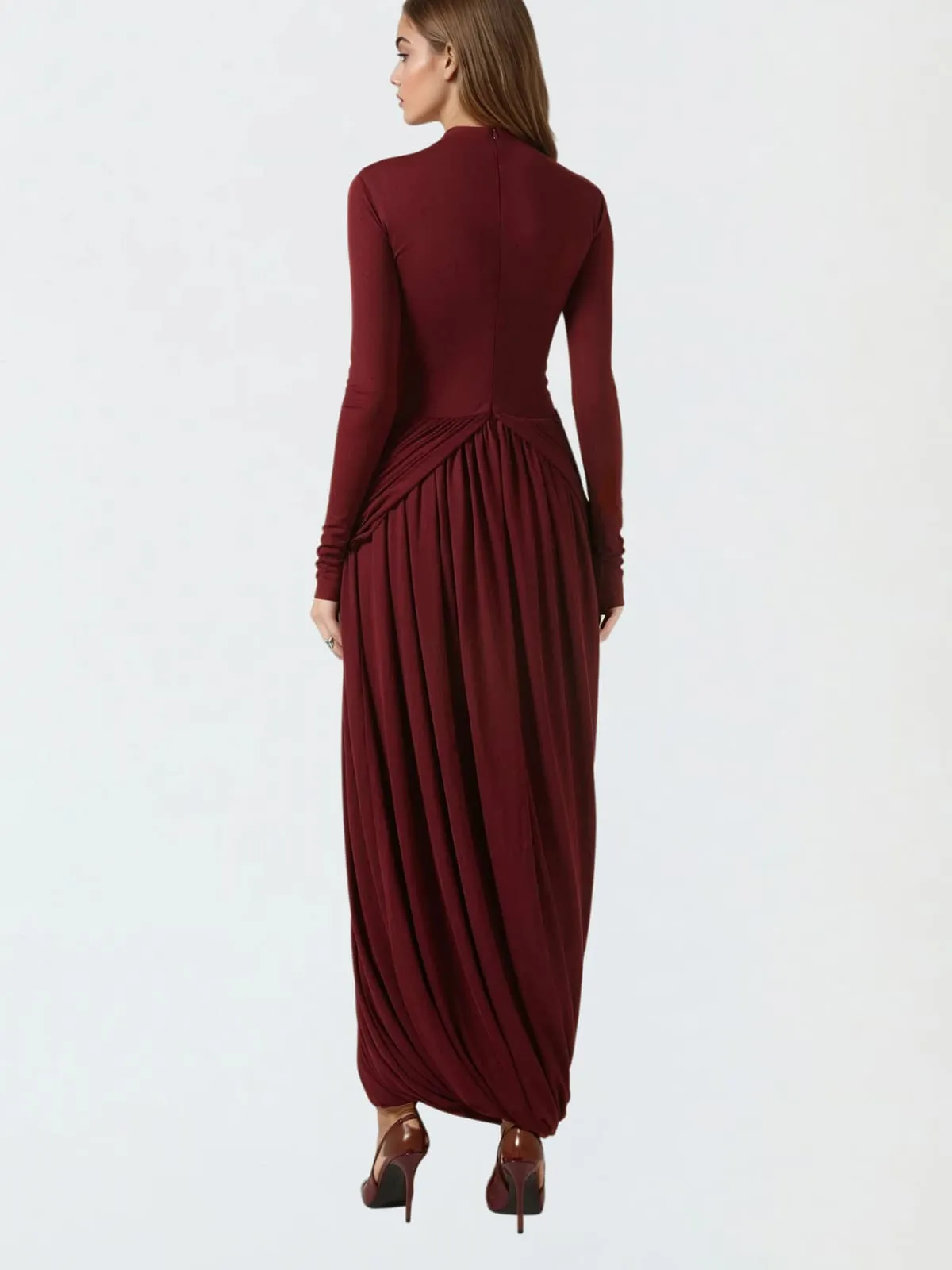 Kosterla Long Sleeve Ruched Maxi Dress sold by Mew Mews product image thumbnail 3