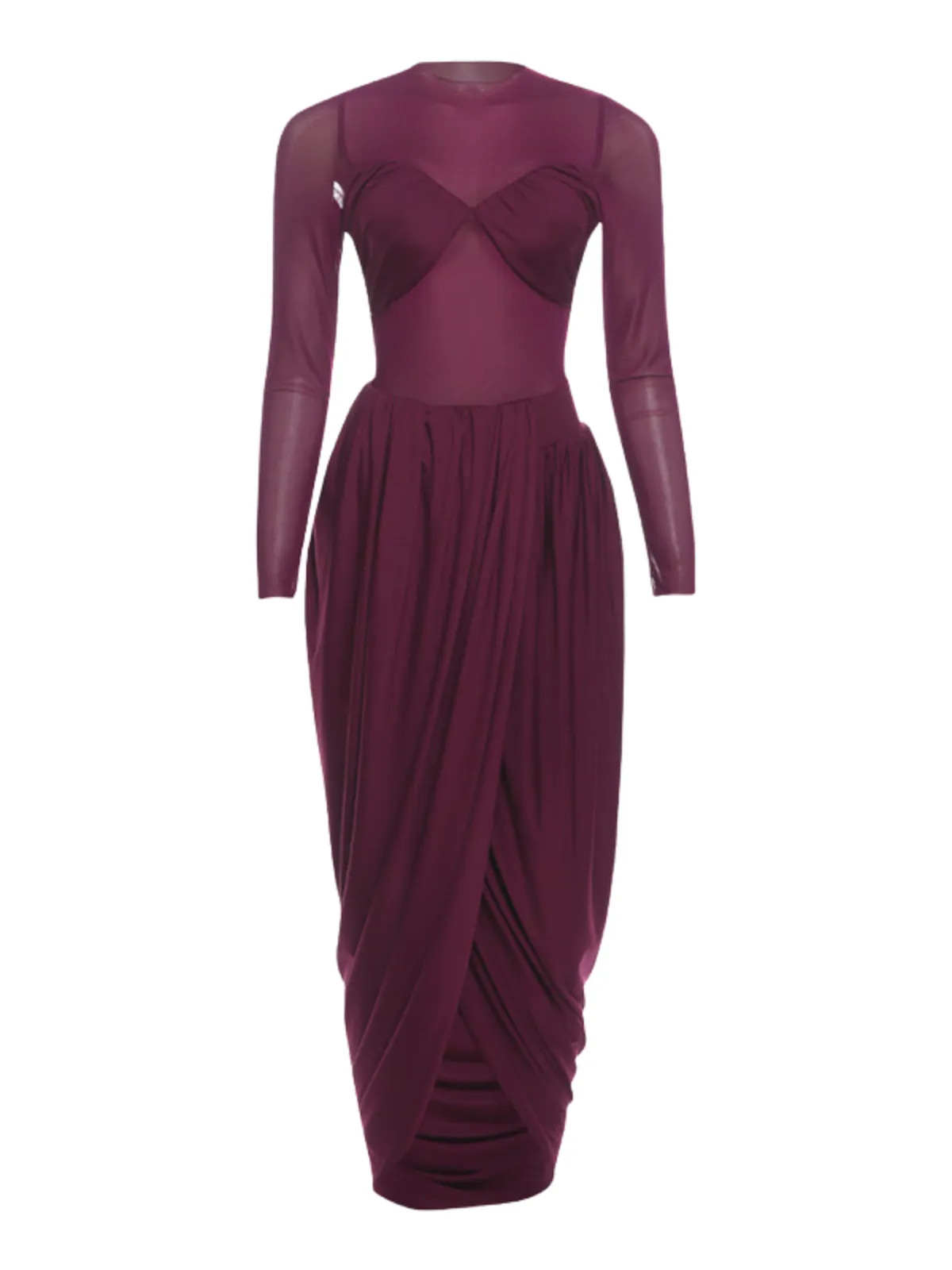 Kosterla Long Sleeve Ruched Maxi Dress sold by Mew Mews product image thumbnail 4