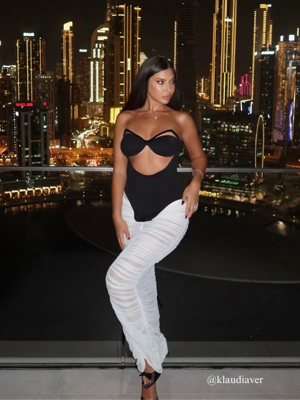 Kalena Strapless Cutout Ruched Skirt Set sold by Mew Mews