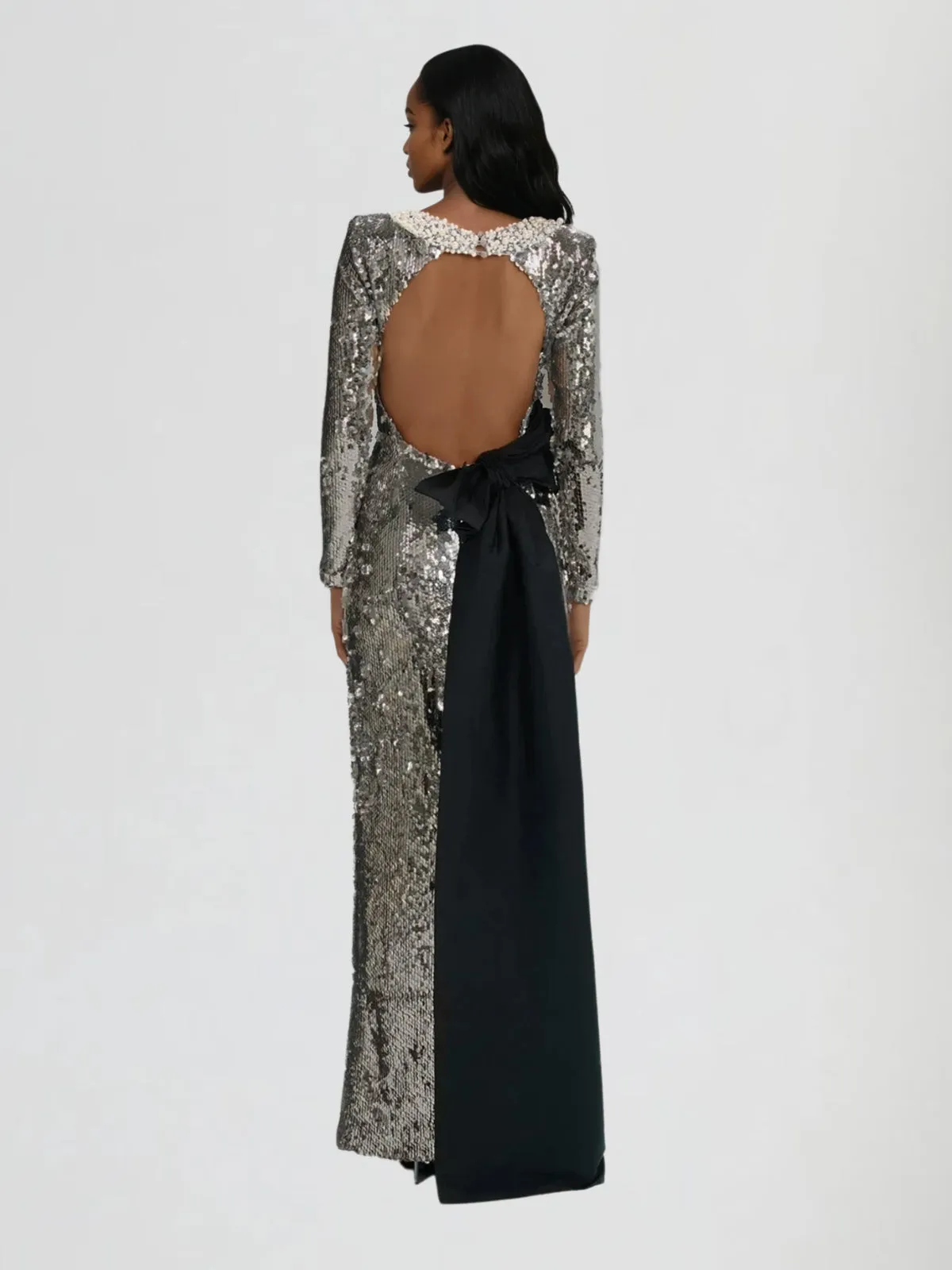 Jouncea Cutout Bow Sequin Maxi Dress sold by Mew Mews product image thumbnail 3