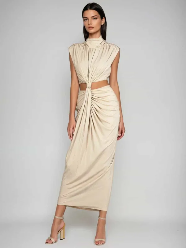 Kaliedra High Neck Cutout Maxi Dress sold by Mew Mews