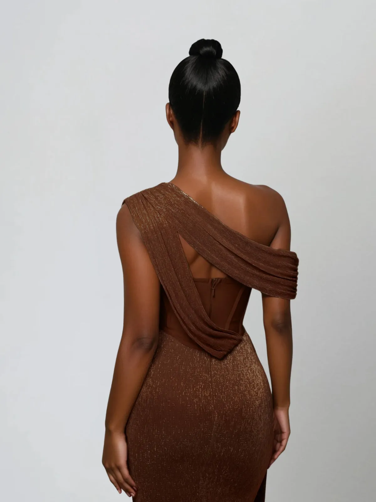 Jetsama One Shoulder Draped Maxi Dress sold by Mew Mews product image thumbnail 5