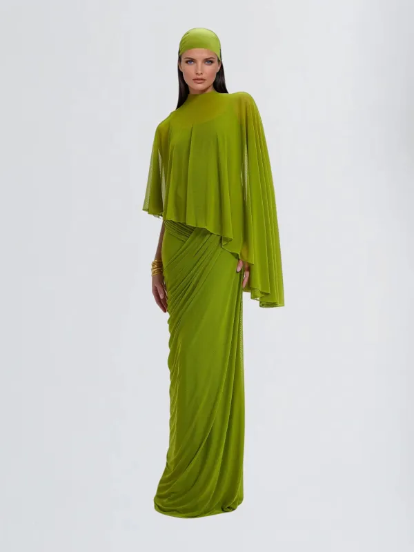 Kryotra Shawl Spaghetti Ruched Maxi Dress sold by Mew Mews