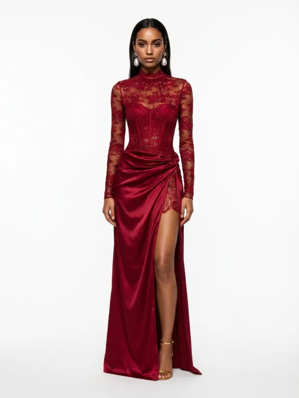 Cynosure High Neck Lace Maxi Dress sold by Mew Mews