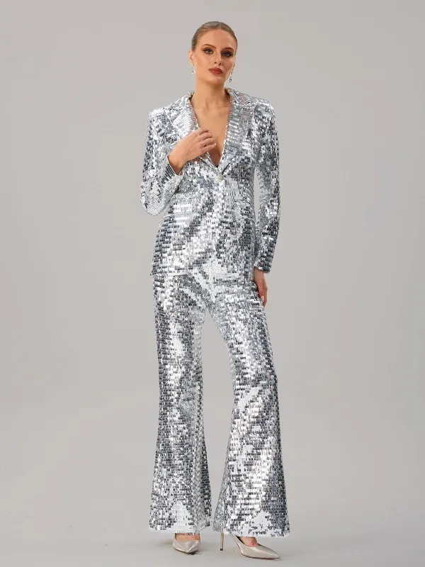 Jagrata Long Sleeve Sequin Pants Set made by Mew Mews