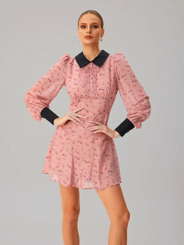 Jetquasar Folded Collar Floral Mini Dress sold by Mew Mews