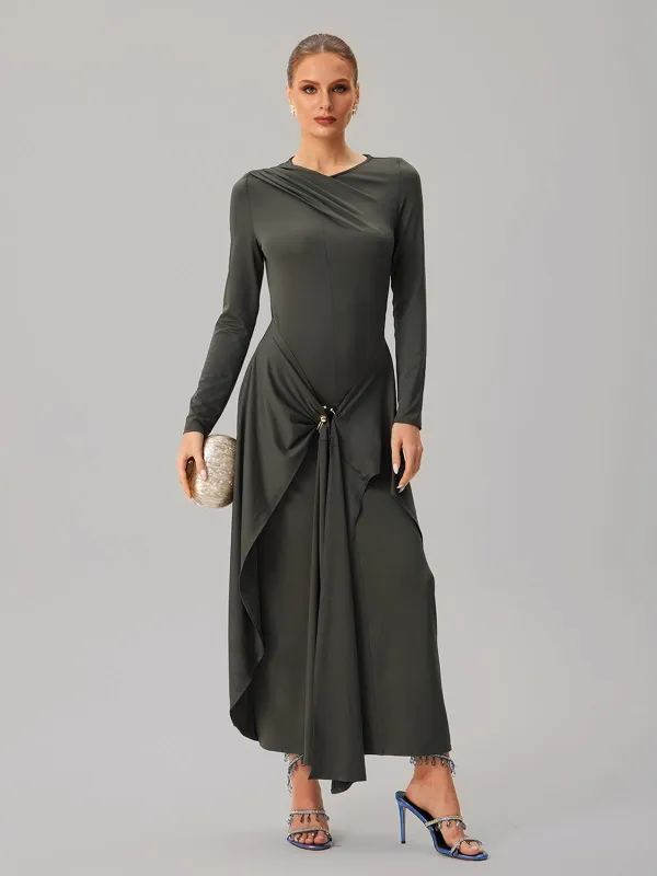 Jovectra Long Sleeve Draped Maxi Dress sold by Mew Mews
