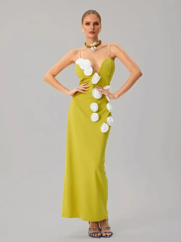 Junctiona Spaghetti Flower Maxi Dress sold by Mew Mews