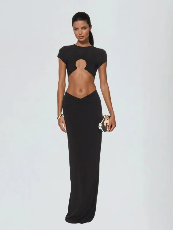 Lathrop Ruched Cutout Maxi Dress sold by Mew Mews