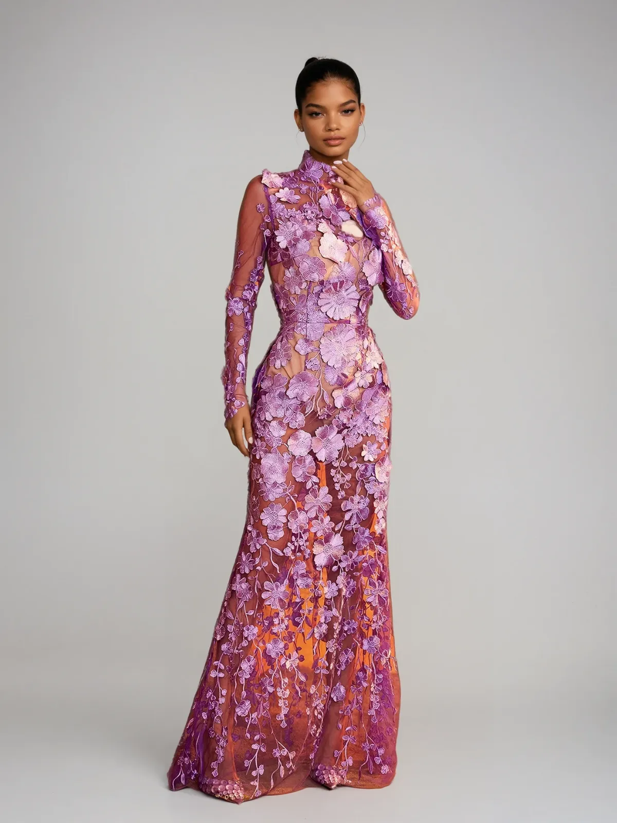 Fexis Long Sleeve Flower Mesh Skirt Set sold by Mew Mews product image thumbnail 4