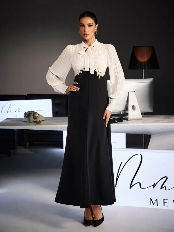 Fidda Balloon Sleeve Ruched Tie Up Midi Dress sold by Mew Mews