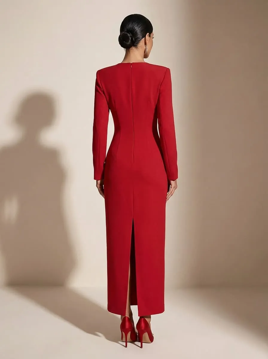 Neuroplex Long Sleeve Rhinestone Maxi Dress sold by Mew Mews product image thumbnail 4