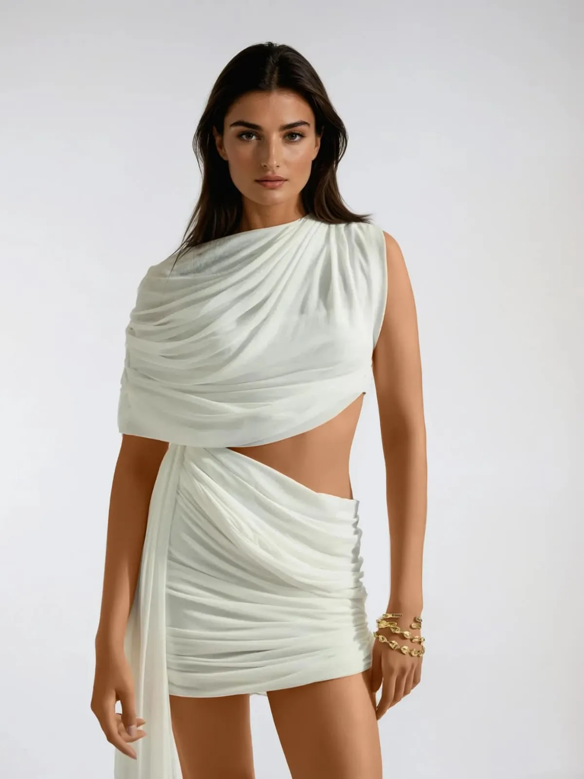 Genomorp Shawl Ruched Draped Skirt Set sold by Mew Mews product image thumbnail 2