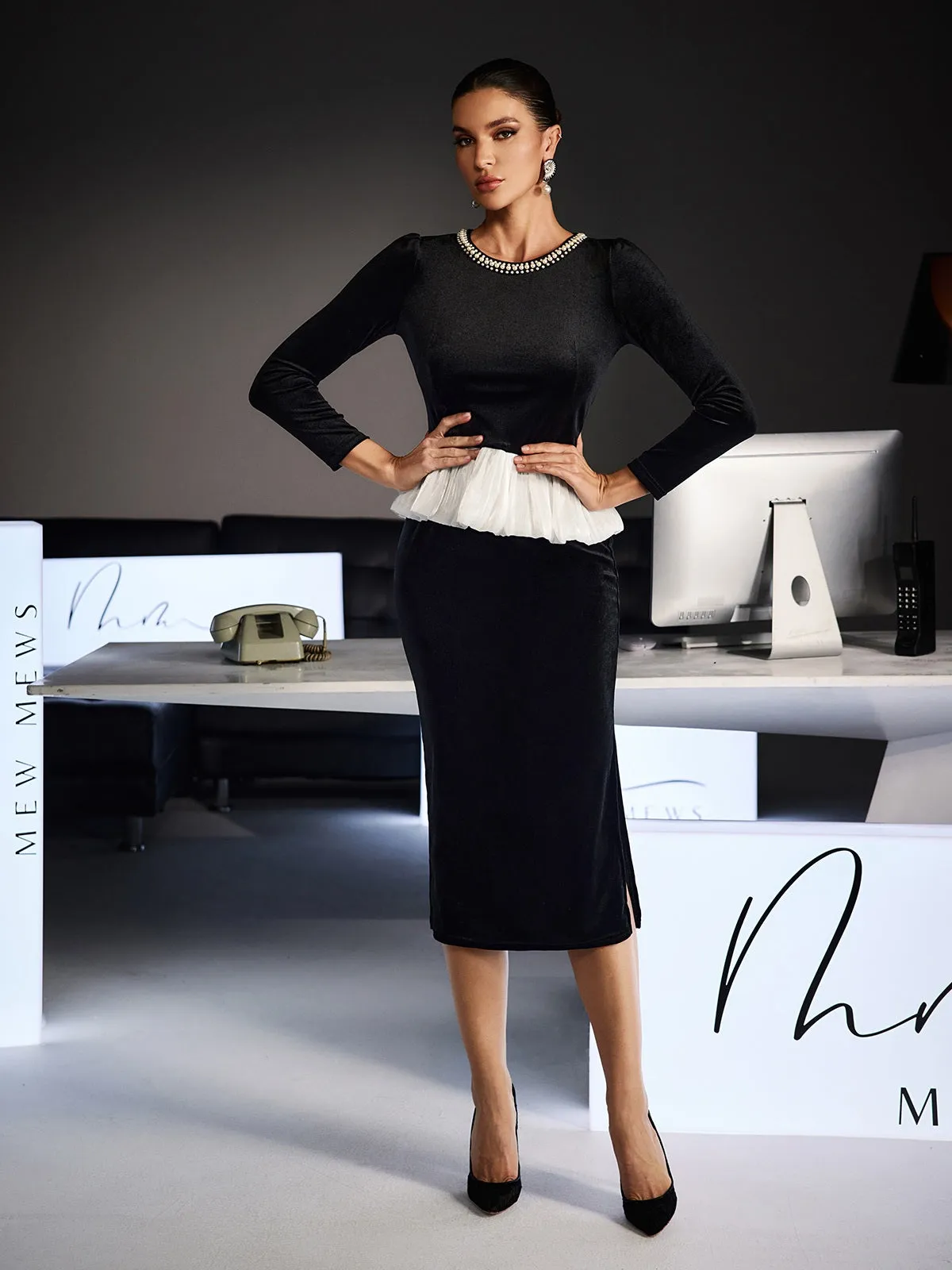 Feridun Long Sleeve Bubble Hem Skirt Set sold by Mew Mews product image thumbnail 4