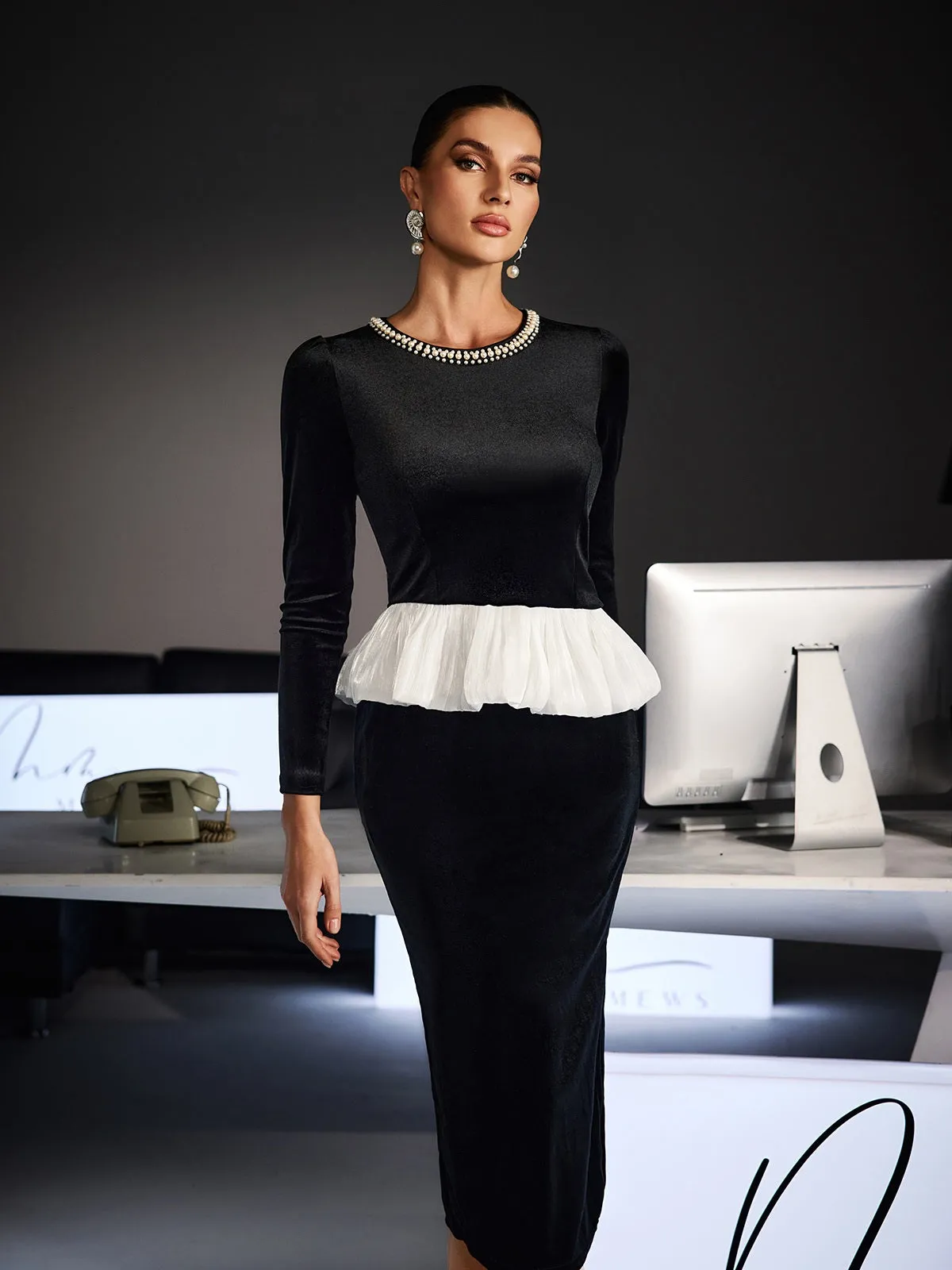 Feridun Long Sleeve Bubble Hem Skirt Set sold by Mew Mews product image thumbnail 5