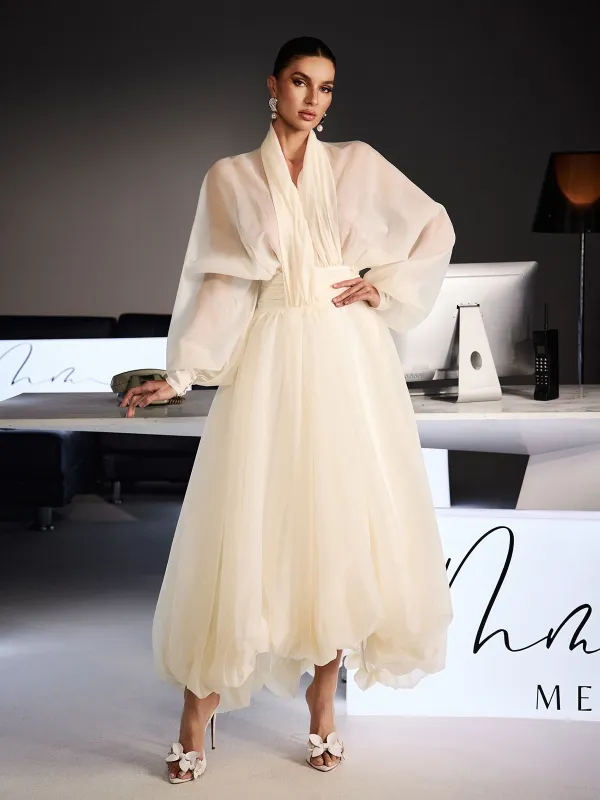 Ferdousi Balloon Sleeve Bubble Midi Dress sold by Mew Mews