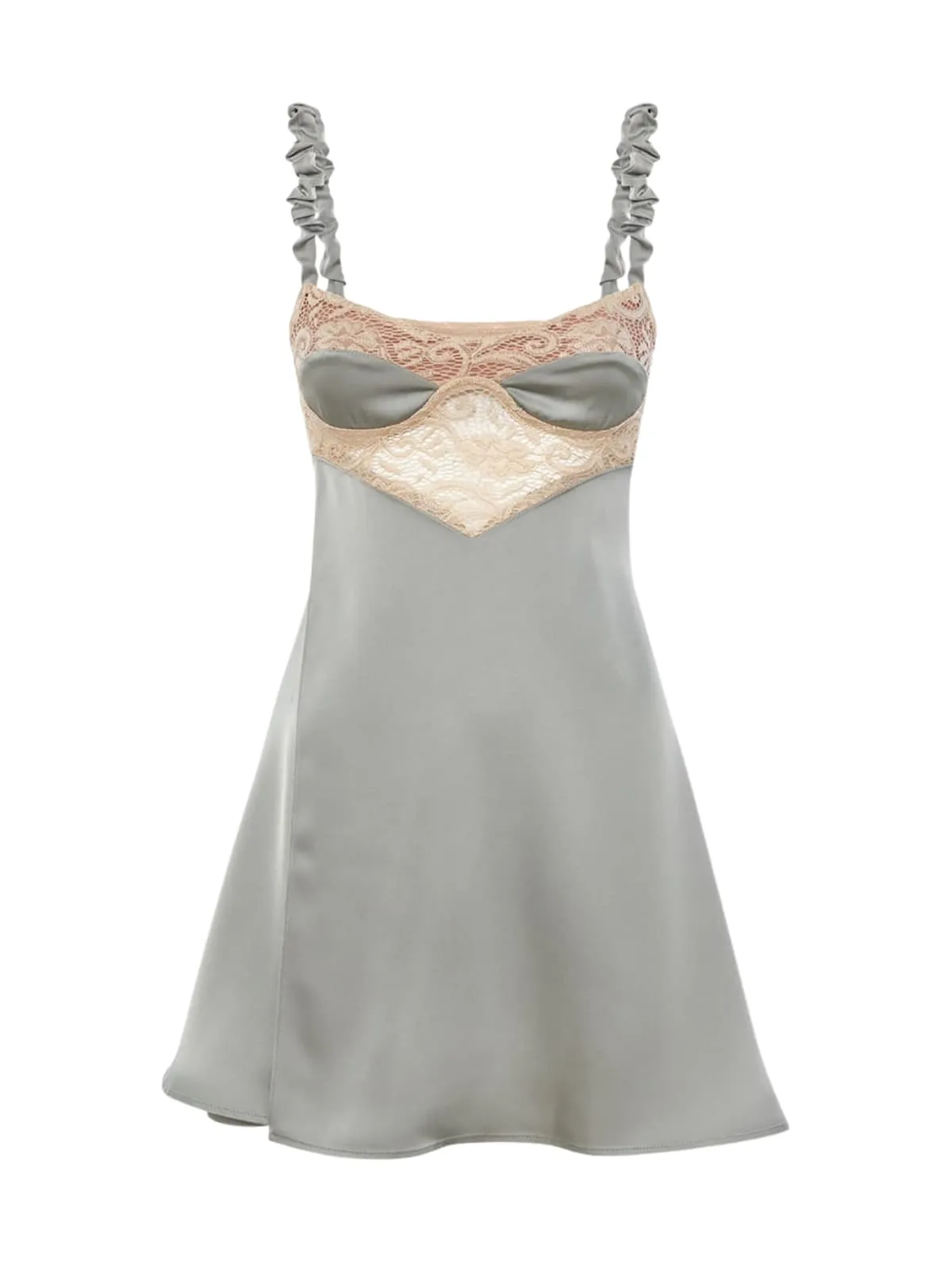 Multiplexor Sleeveless Satin Lace Mini Dress sold by Mew Mews product image thumbnail 5