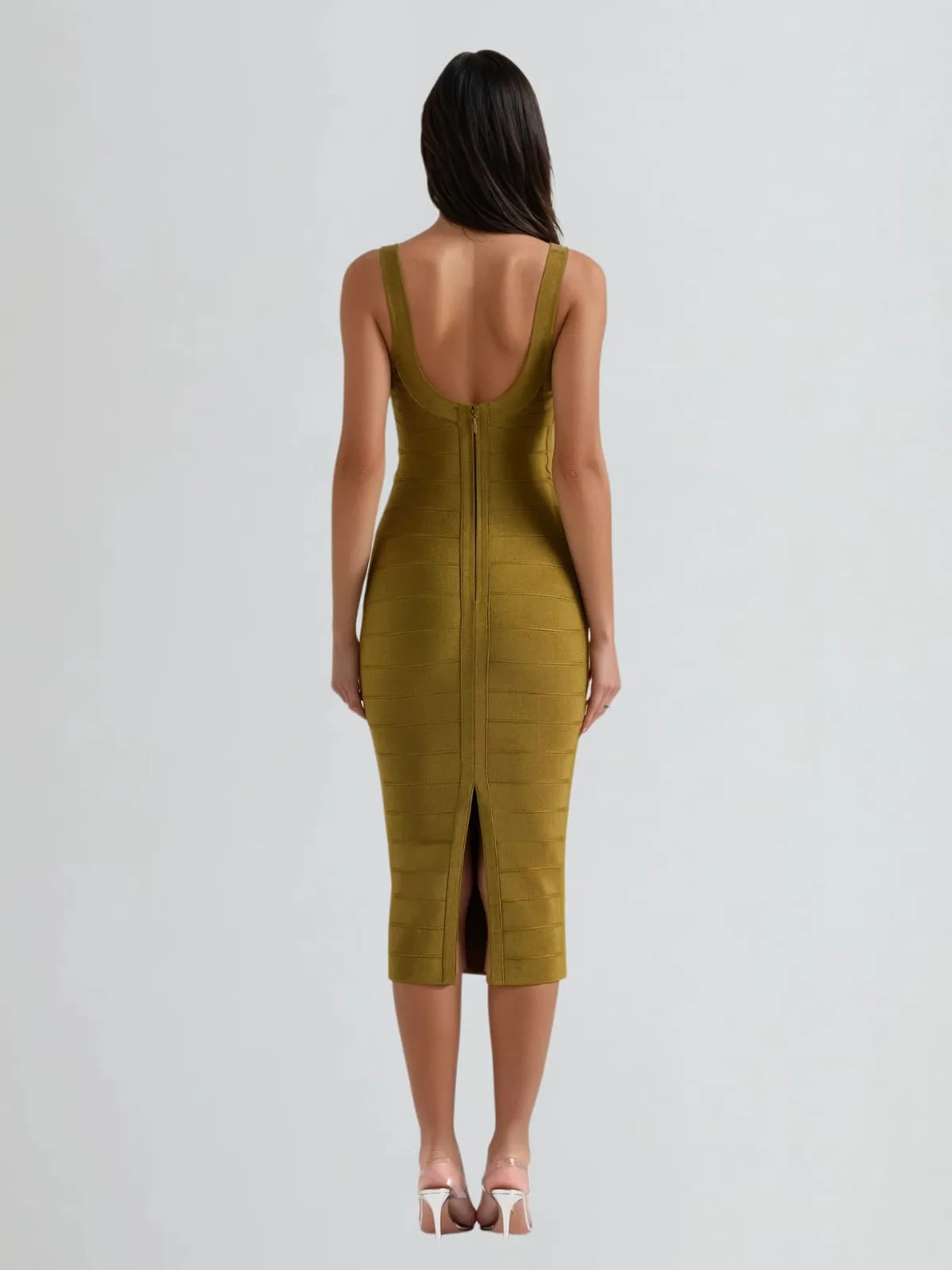 Marengo Bandage Midi Dress In Olive sold by Mew Mews product image thumbnail 5