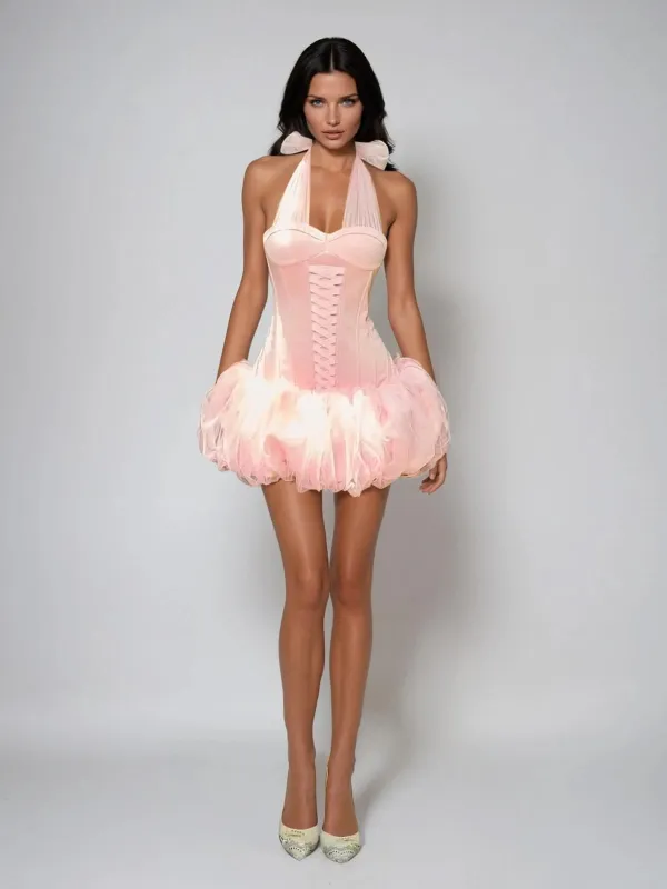 Monsoonar Halterneck Bubble Mini Dress sold by Mew Mews