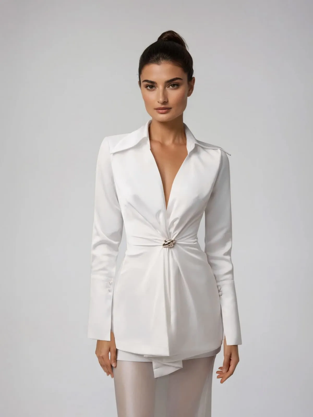 Loveloka Folded Collar Mesh Skirt Set sold by Mew Mews product image thumbnail 2