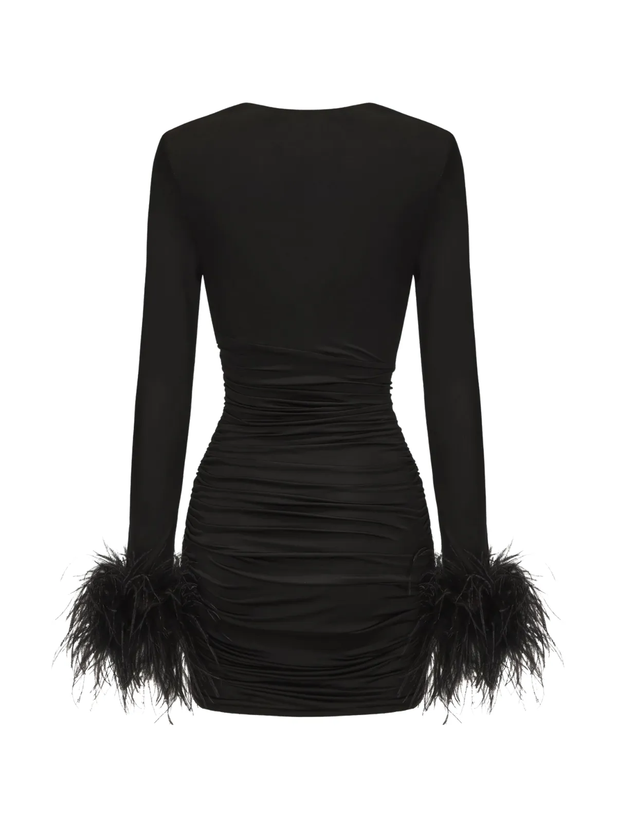 Mesoscale V Neck Ruched Feather Mini Dress sold by Mew Mews product image thumbnail 5