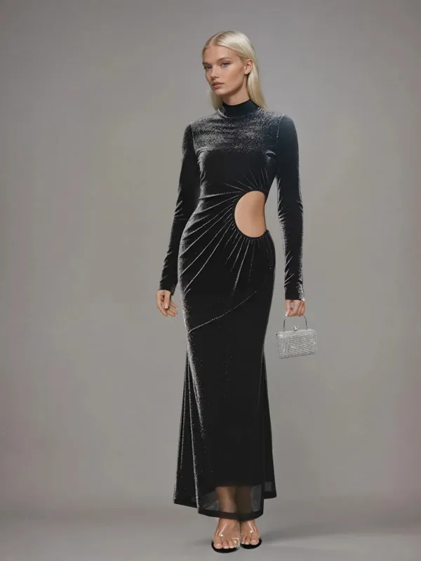 Liapunov Long Sleeve Cutout Maxi Dress sold by Mew Mews