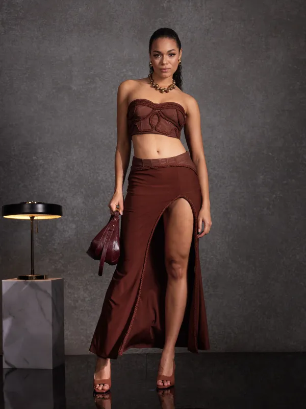Basira Strapless Split Skirt Set sold by Mew Mews