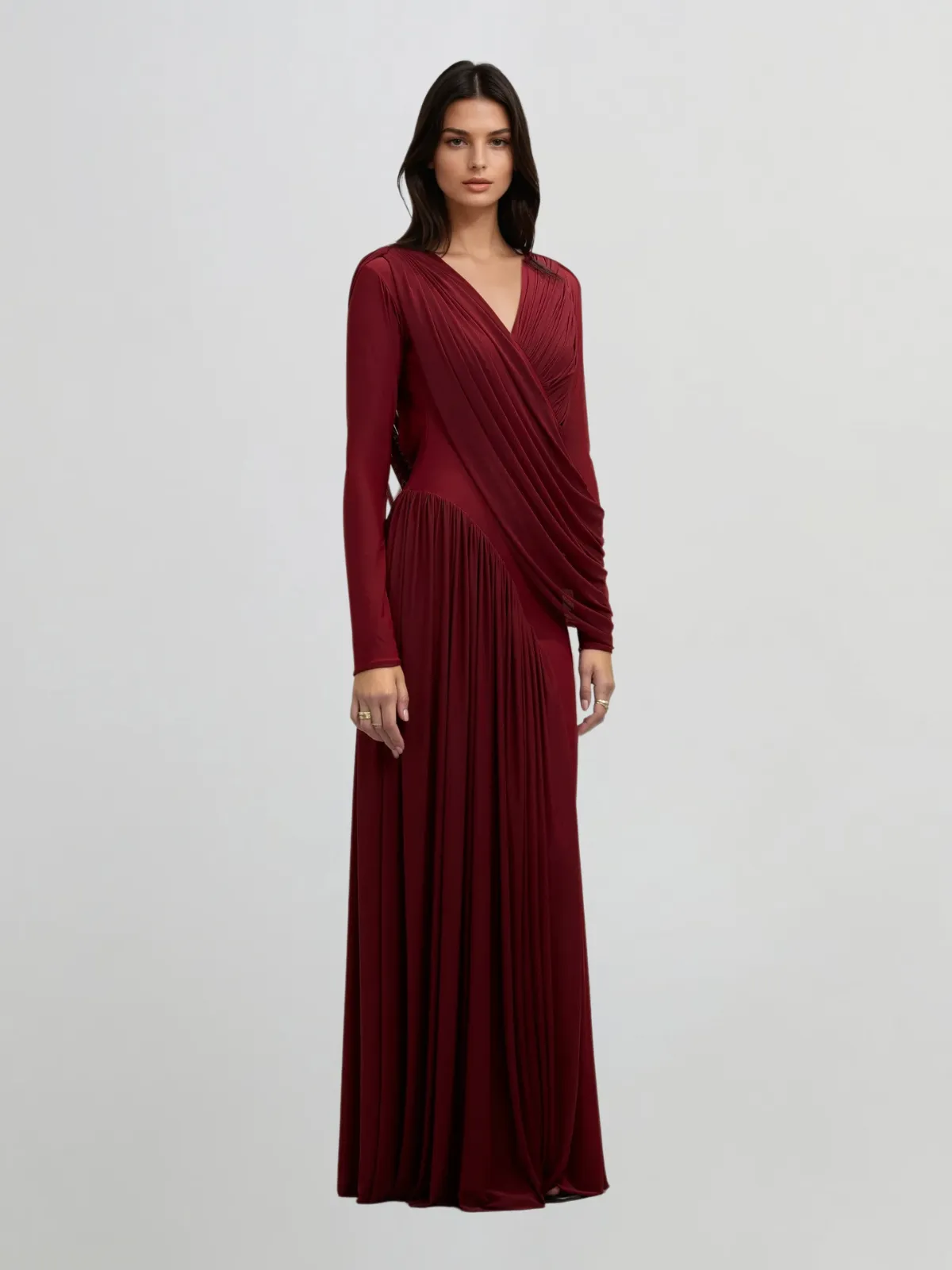 Glyndor V Neck Draped Maxi Dress sold by Mew Mews product image thumbnail 2