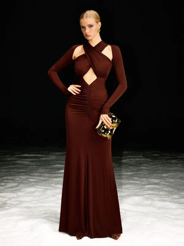 Barossa Long Sleeve Cutout Maxi Dress made by Mew Mews