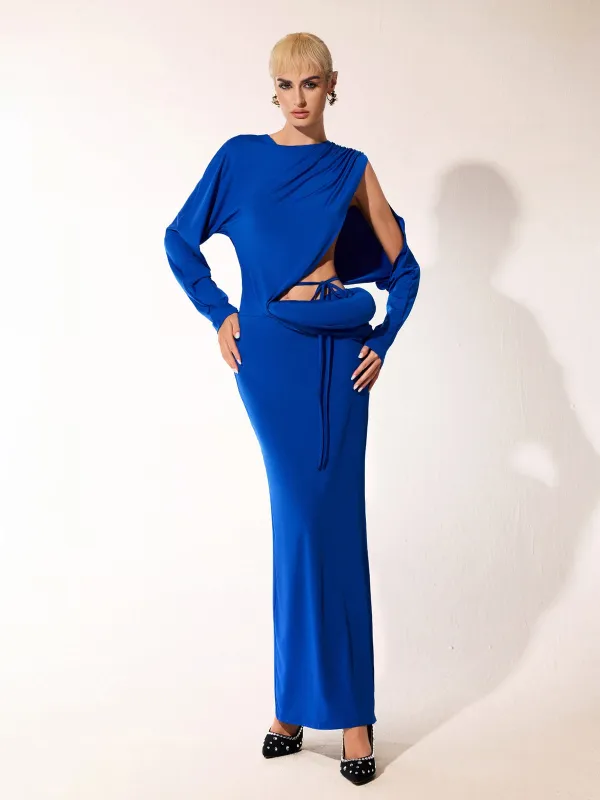 Ballad Long Sleeve Cutout Maxi Dress sold by Mew Mews