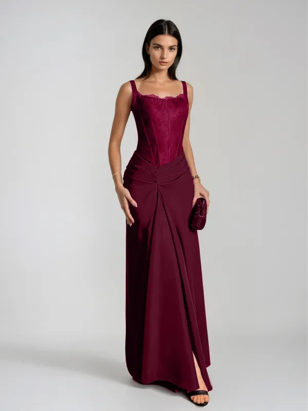 Liesegang Ruched Split Maxi Dress made by Mew Mews