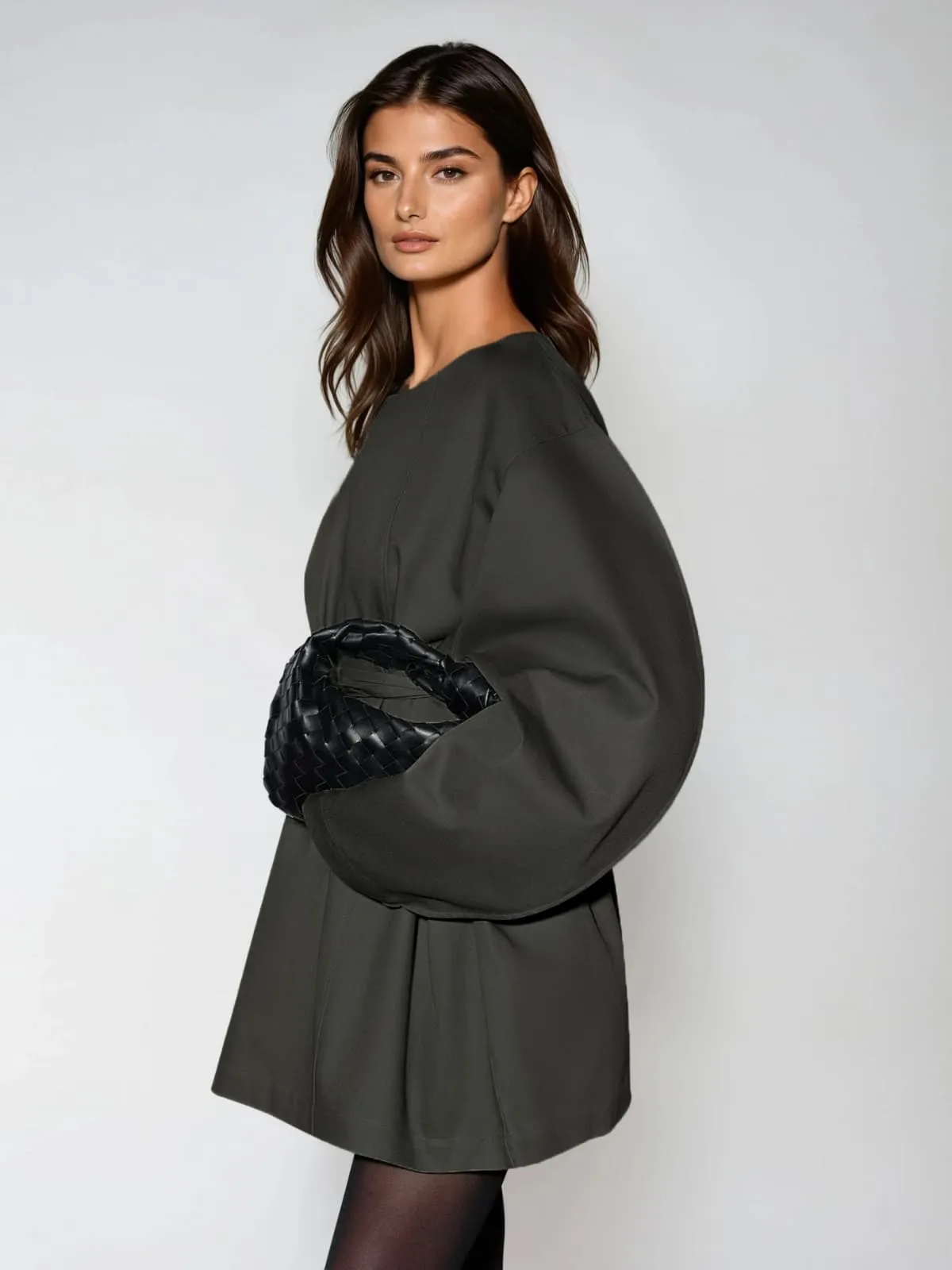 Wyleron Long Sleeve Tie Up Curved Mini Dress sold by Mew Mews product image thumbnail 5