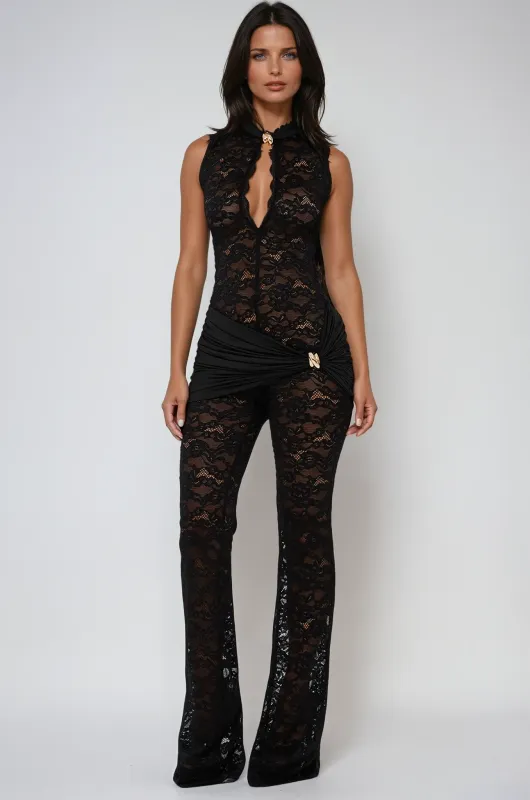 Exonix Sleeveless Cutout Lace Jumpsuit sold by Mew Mews