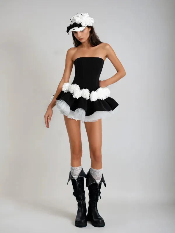 Pherian Strapless Flower Dress Set sold by Mew Mews