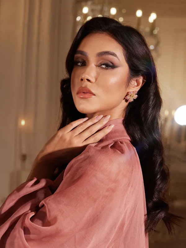 Filbert Flower Rhinestone Earrings sold by Mew Mews