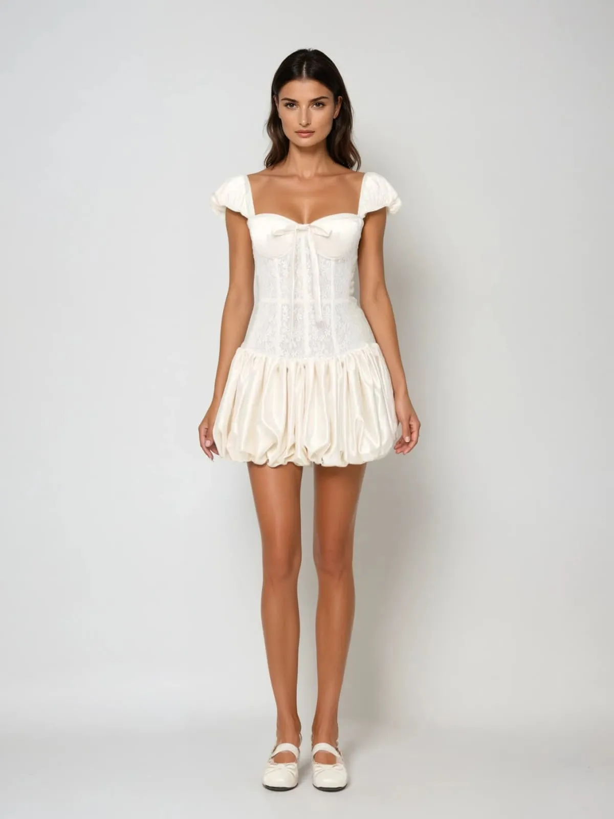 Quindor Sleeveless Satin Bubble Mini Dress sold by Mew Mews