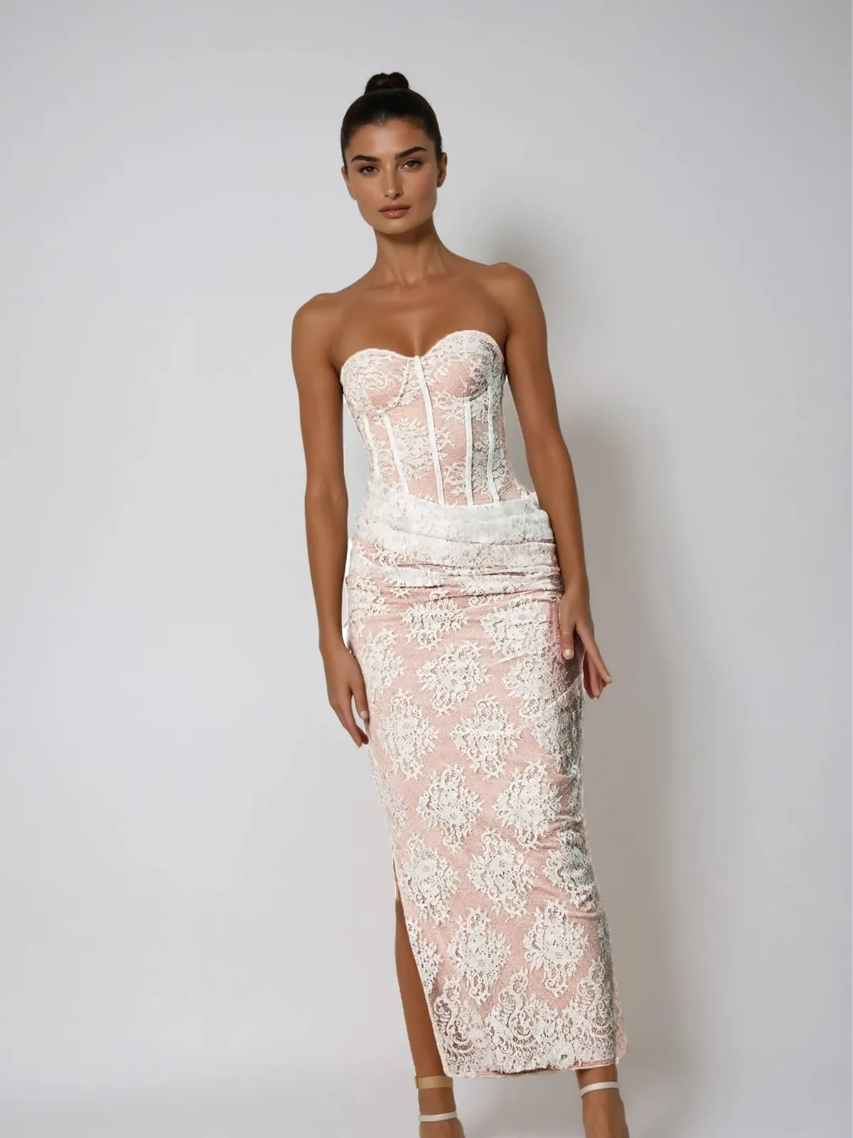 Pyrexia Strapless Corset Lace Maxi Dress sold by Mew Mews product image thumbnail 2