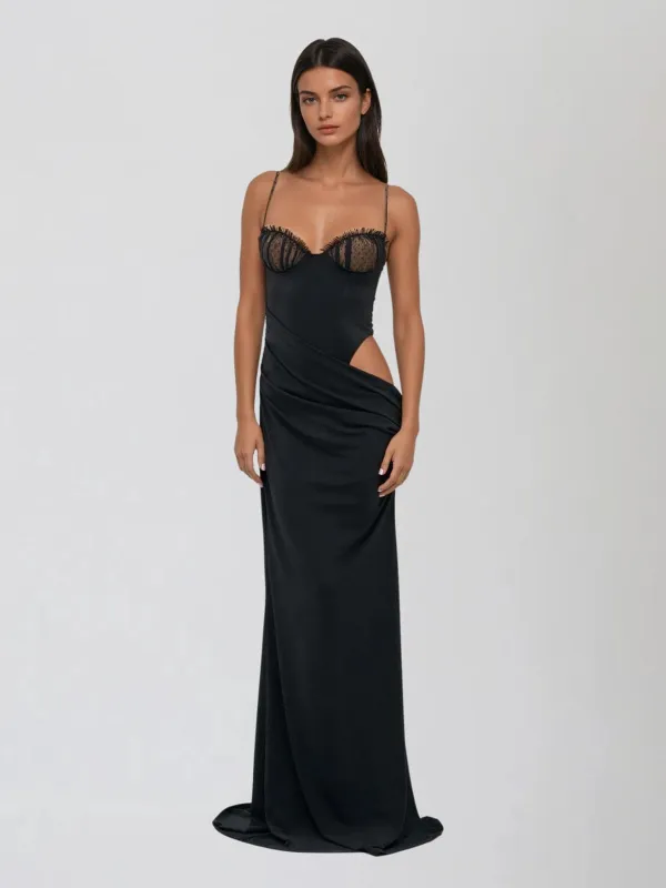 Rocheflux Spaghetti Cutout Maxi Dress made by Mew Mews