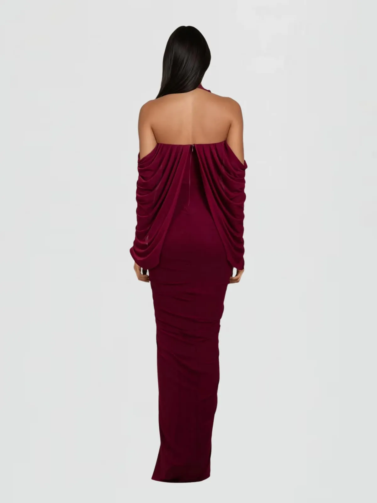 Lysara V Neck Ruched Maxi Dress sold by Mew Mews product image thumbnail 4