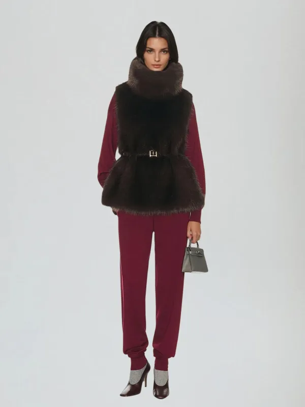 Elnyra Turtleneck Faux Fur Vest sold by Mew Mews