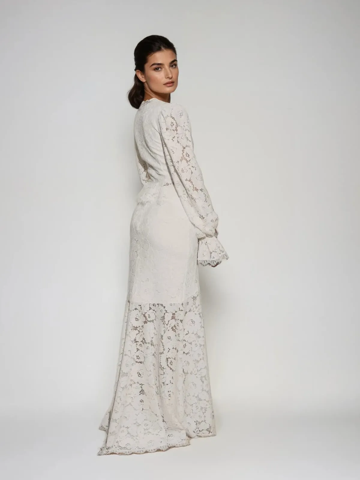 Erithon V Neck Lace Skirt Set In White sold by Mew Mews product image thumbnail 3