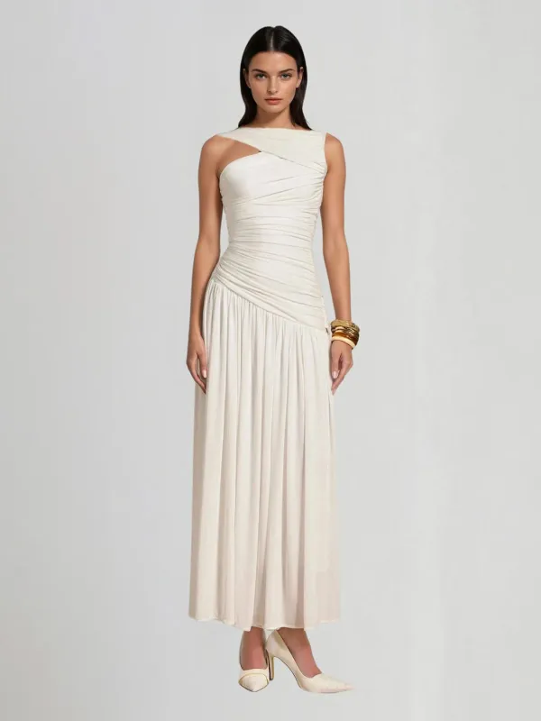 Tornis Sleeveless Ruched Maxi Dress sold by Mew Mews