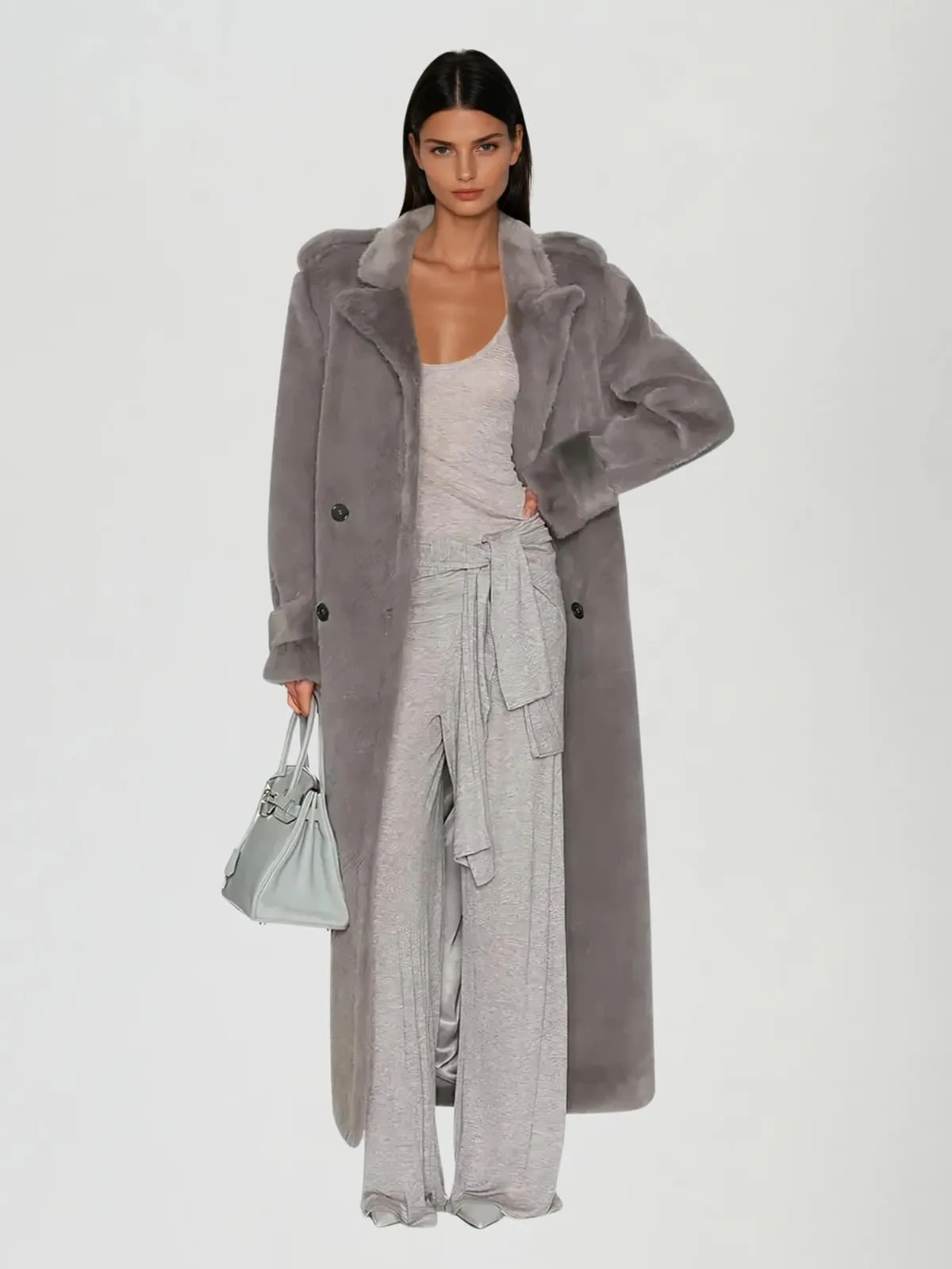 Oxyra Long Sleeve Faux Fur Coat sold by Mew Mews