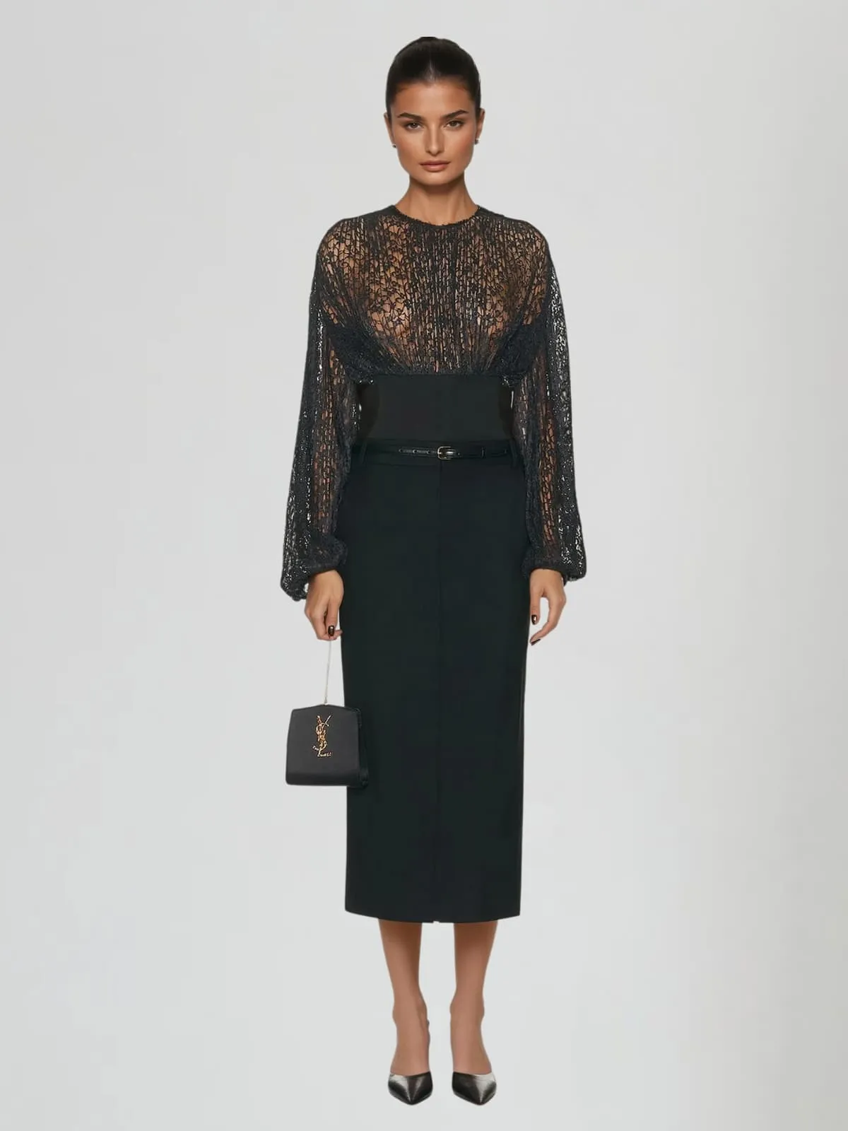 Phexia Long Sleeve Cutout Cropped Top sold by Mew Mews