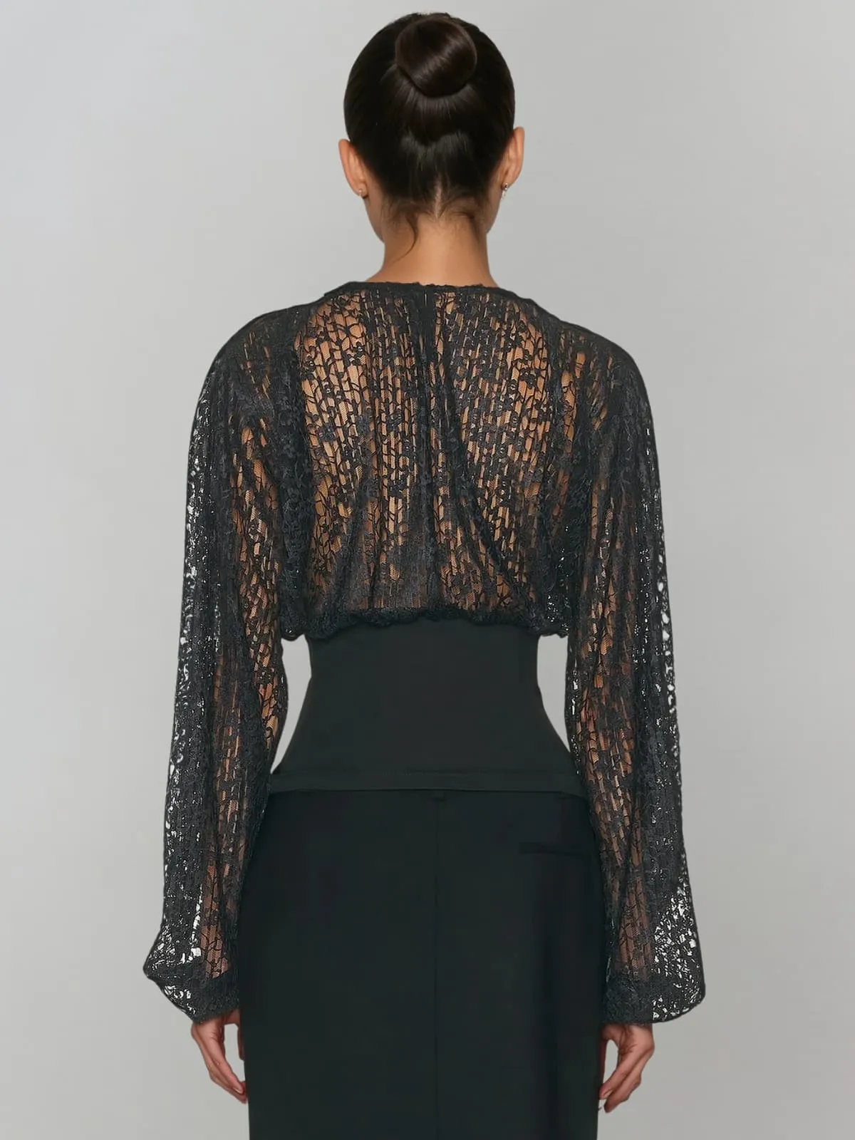 Phexia Long Sleeve Cutout Cropped Top sold by Mew Mews product image thumbnail 4