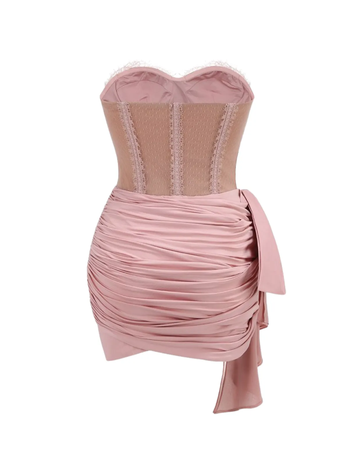 Ilyxon Strapless Bow Ruched Mini Dress sold by Mew Mews product image thumbnail 5