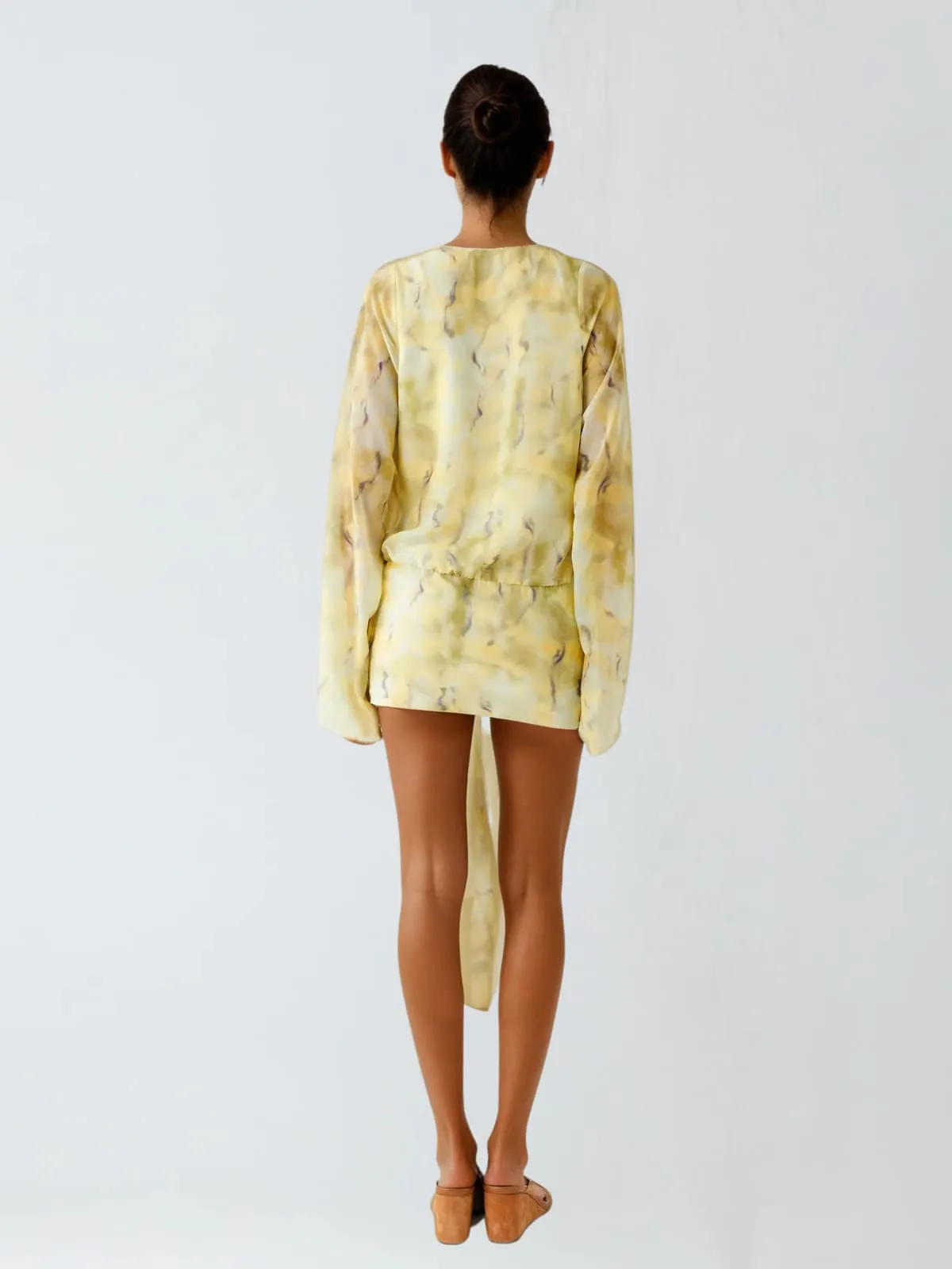 Jaxorin Cowl Neck Twisted Floral Mini Dress sold by Mew Mews product image thumbnail 4